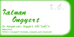 kalman ongyert business card